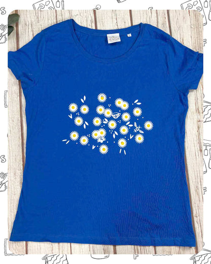 Ready To Ship: Womens Royal T-Shirt- Daisy- Size S, M