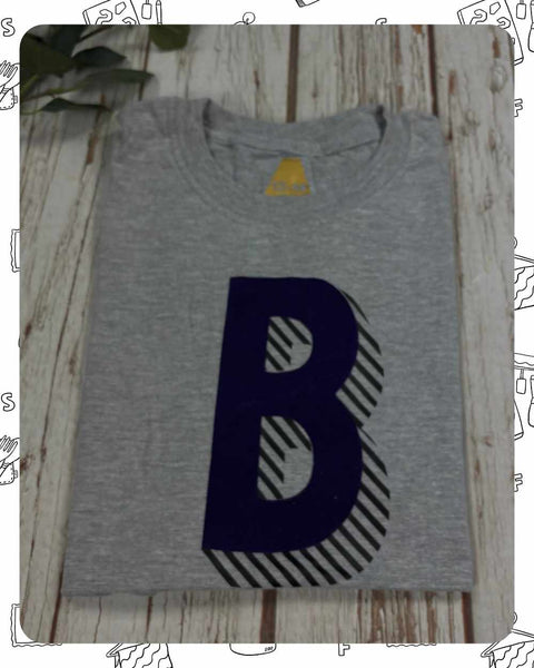 Ready To Ship: Kids Heather T-Shirt- Letter B- Age 12-14 Years