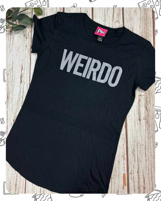Ready To Ship: Womens Black T-Shirt- Weirdo- Size XS & S