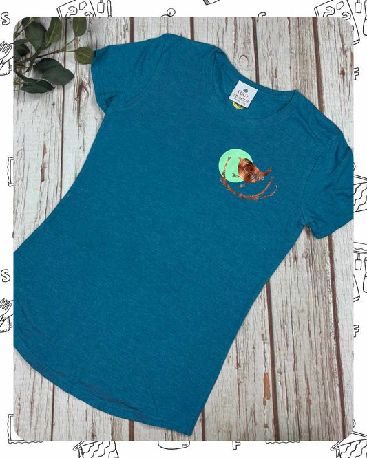 Ready To Ship: Womens Turquoise T-Shirt- Wren- Size XS