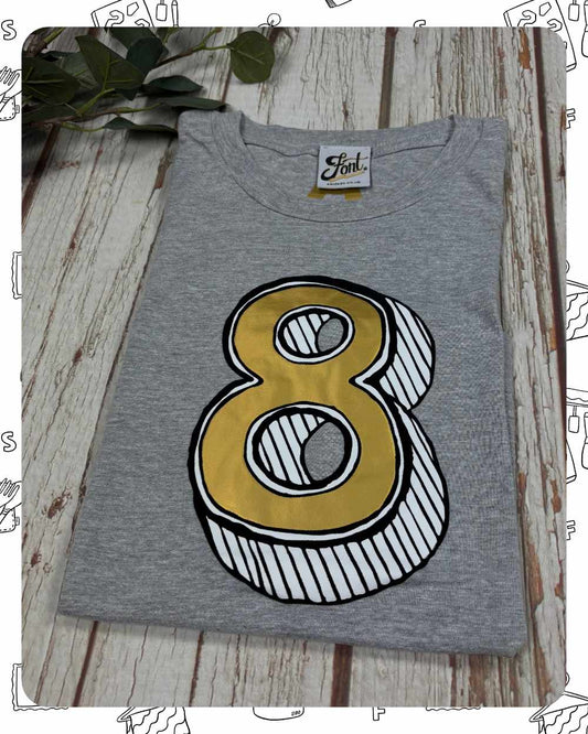Ready To Ship: Kids Heather T-Shirt- Eight JR- Age 7-8 Years