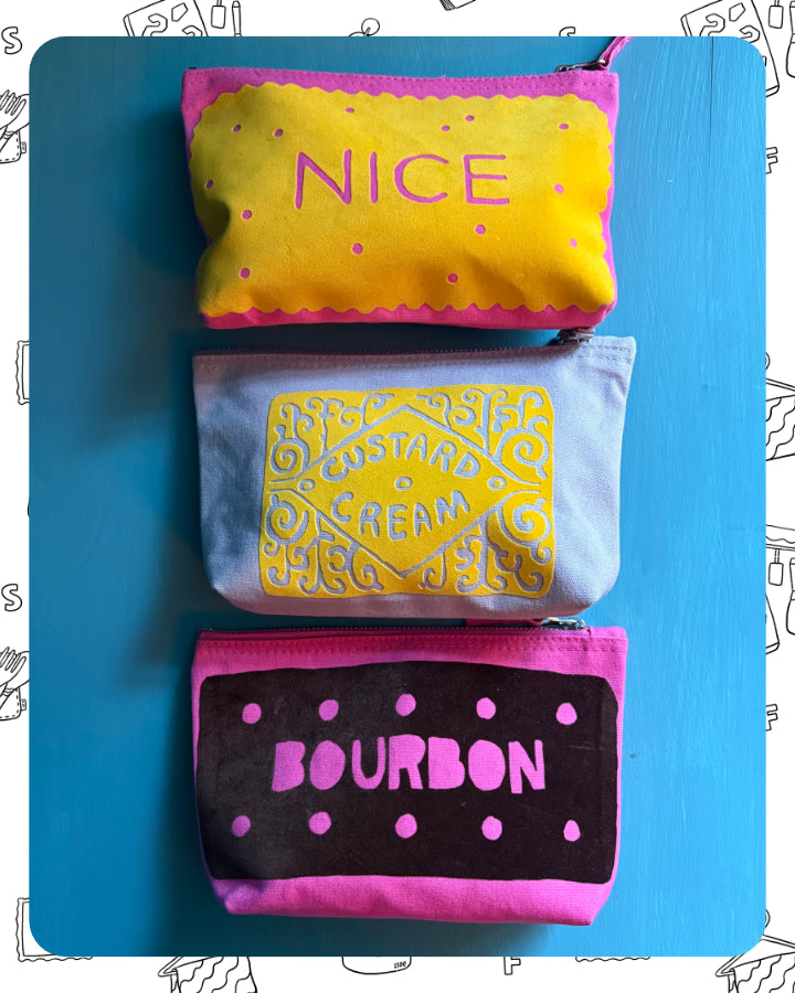 Ready to Ship; Biscuit Pencil case/makeup bag