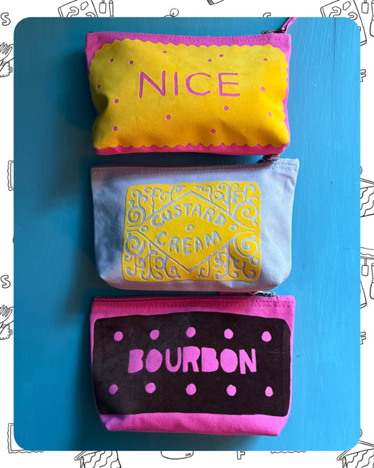 Ready to Ship; Biscuit Pencil case/makeup bag
