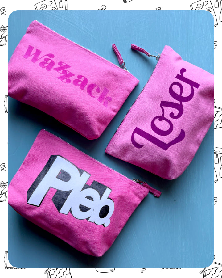 Ready to Ship: Insult Pencil case/makeup bags Pink
