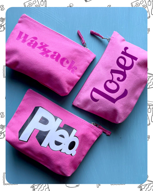 Ready to Ship: Insult Pencil case/makeup bags Pink