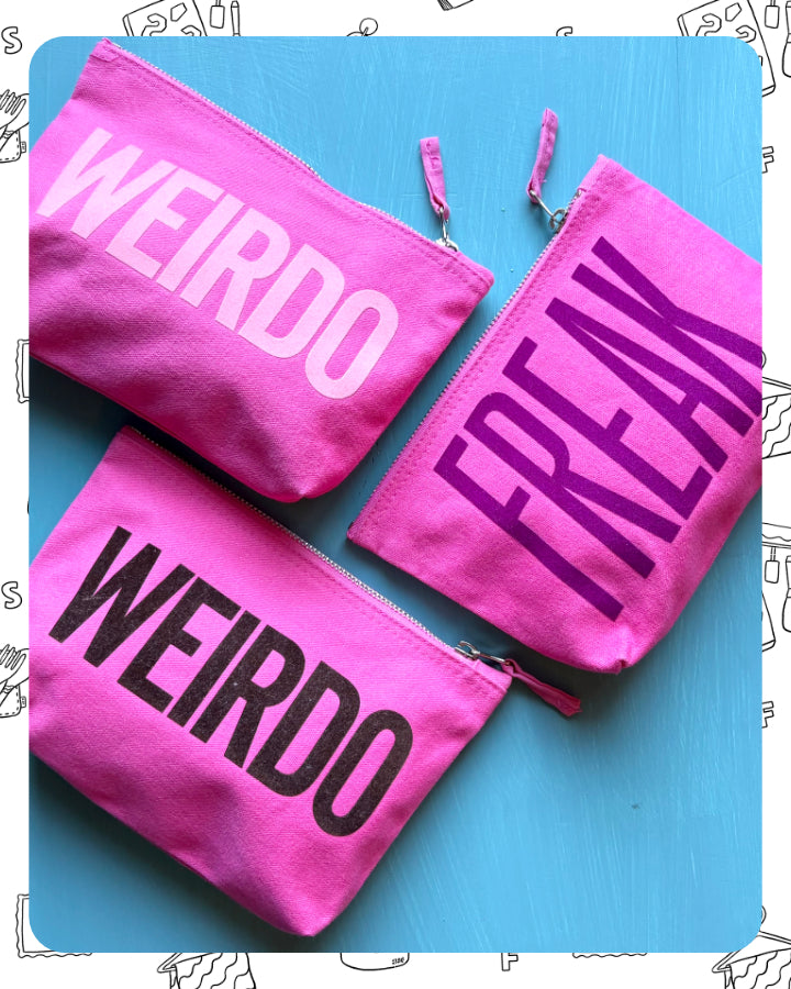 Ready to Ship: Insult Pencil case/makeup bags Pink