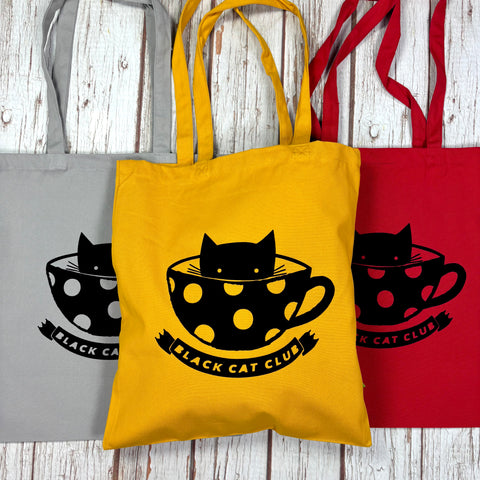 Black Cat Club Organic Tote Bag