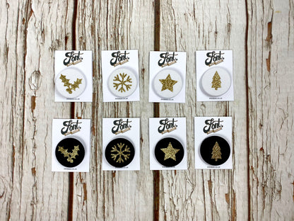 Fabric Glitter Christmas Badges