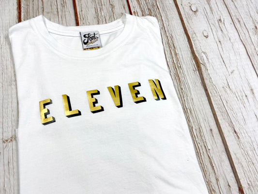 11th Birthday T-Shirt – Bingley Bang Gold Foil