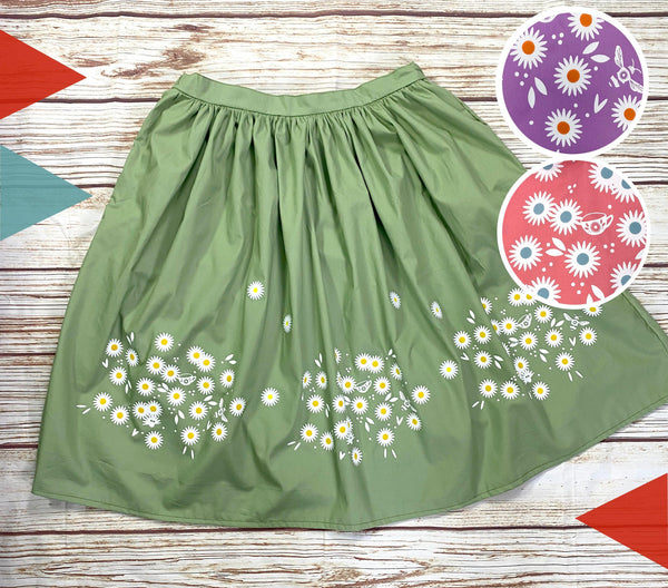 Daisy Skirt with Elasticated Waist and Pockets Lucy Teacup, Skirts, Womens Clothes 44ideas.co.uk