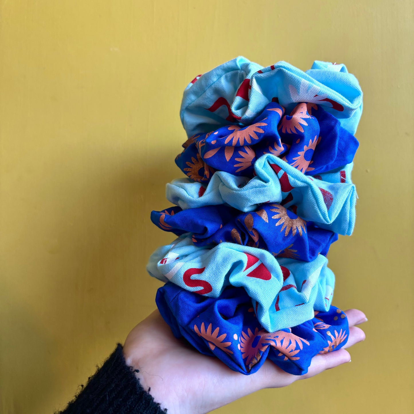 Scrunchies - Screen printed Cotton 'Tea at Eleven'
