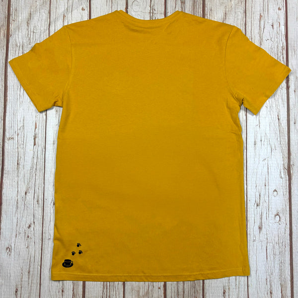 Unisex Black Cat Club Organic Mustard T-Shirt
