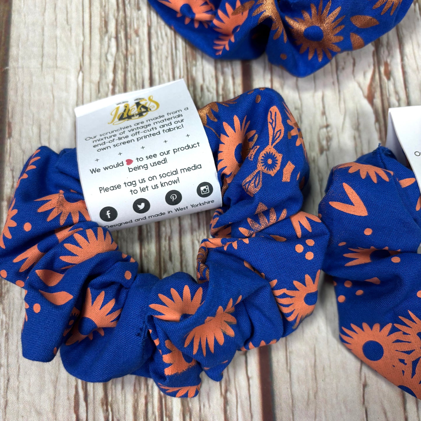 Scrunchies - Screen printed Cotton 'Daisy'