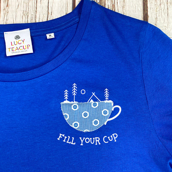 Fill Your Cup Organic Cotton Women’s Royal Blue T-Shirt