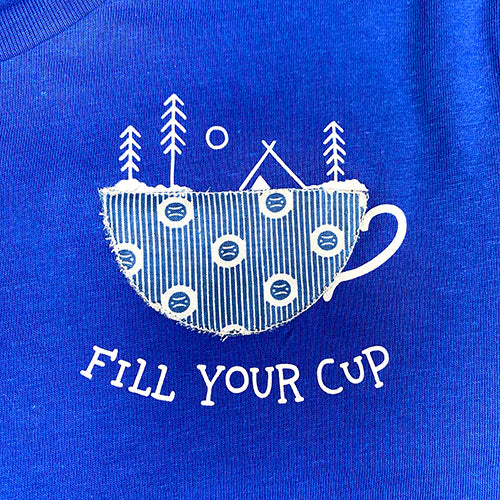 Fill Your Cup – Organic Women’s Royal Blue T‑Shirt