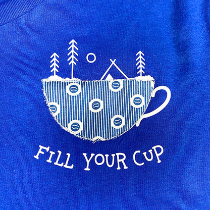 Fill Your Cup – Organic Women’s Royal Blue T‑Shirt