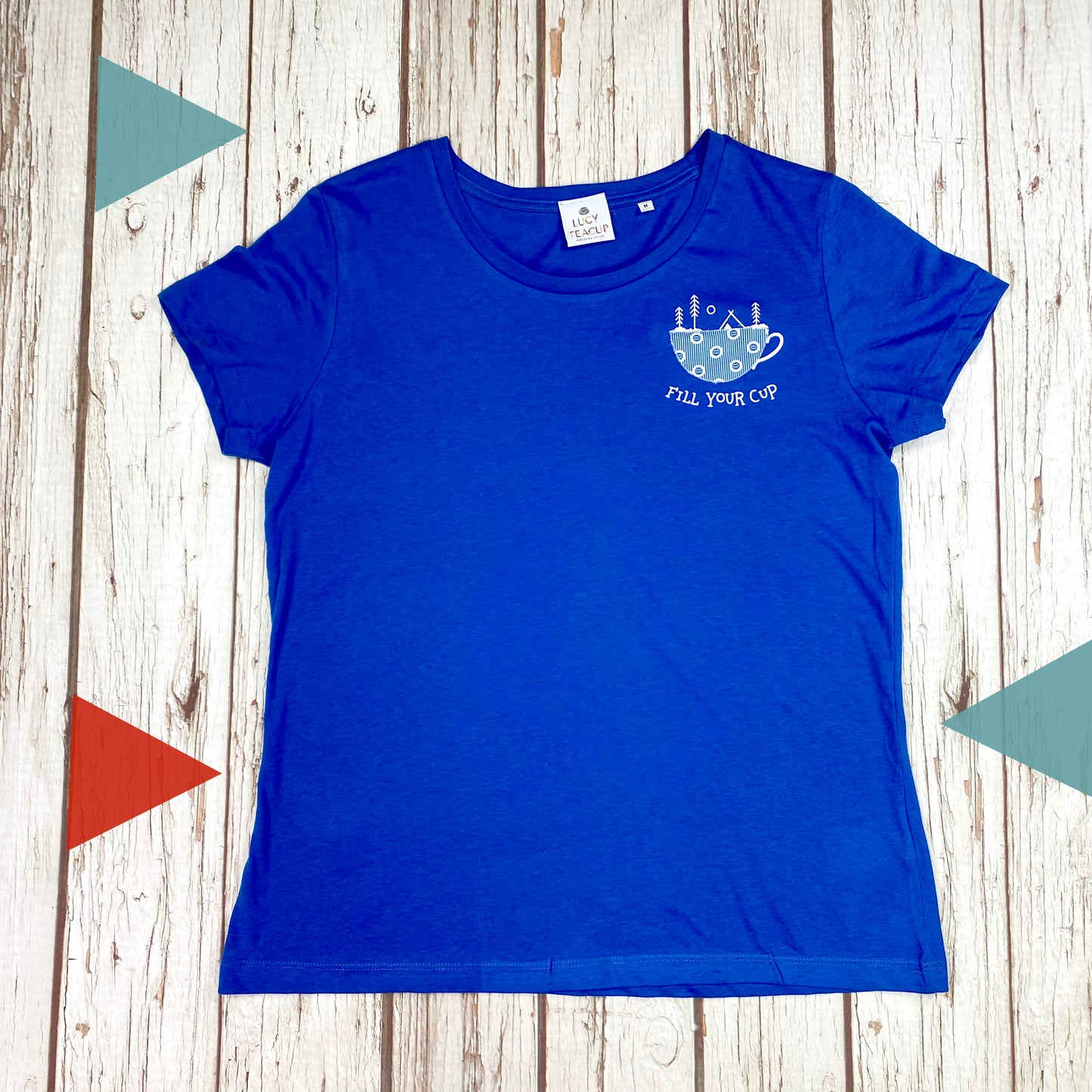Fill Your Cup – Organic Women’s Royal Blue T‑Shirt