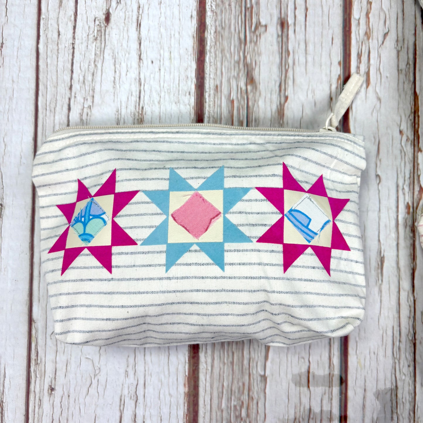 Patchwork Pencil Case. Bright Quilt Pattern Make-up Pouch