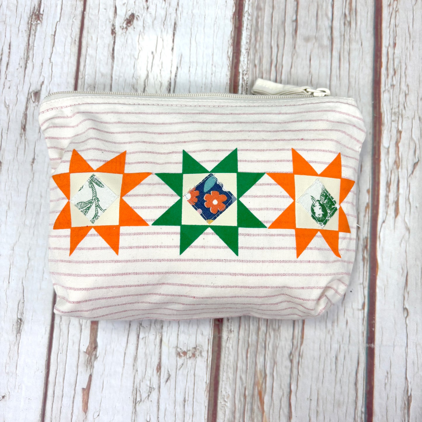 Patchwork Pencil Case. Bright Quilt Pattern Make-up Pouch