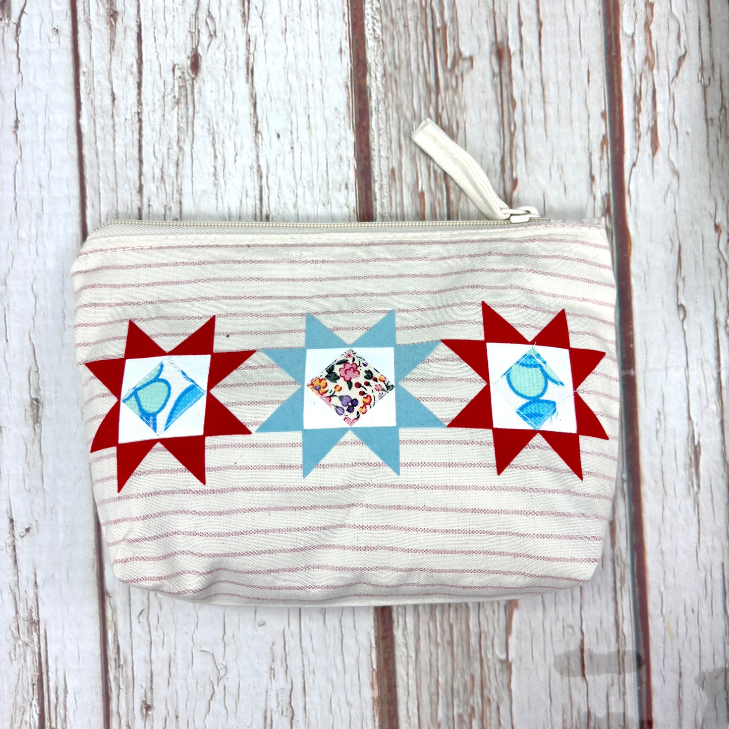 Patchwork Pencil Case. Bright Quilt Pattern Make-up Pouch