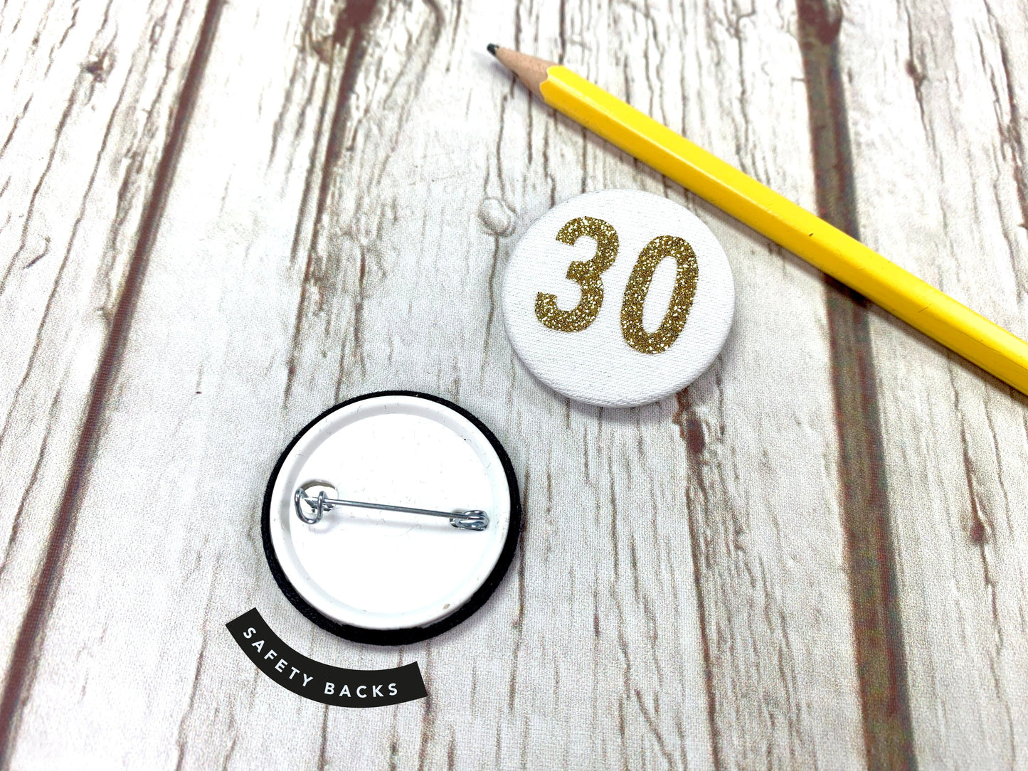 Fabric Glitter Birthday Badges! 20-100 Accessories, Badges, Font Not Found 44ideas.co.uk