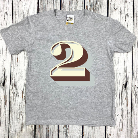 Second Birthday Kids' T-shirt - Stirling Shadow Baby Clothes, Font Not Found, Font: Stirling Shadow, New Baby, T-Shirt: Numbers, T-Shirts 44ideas.co.uk