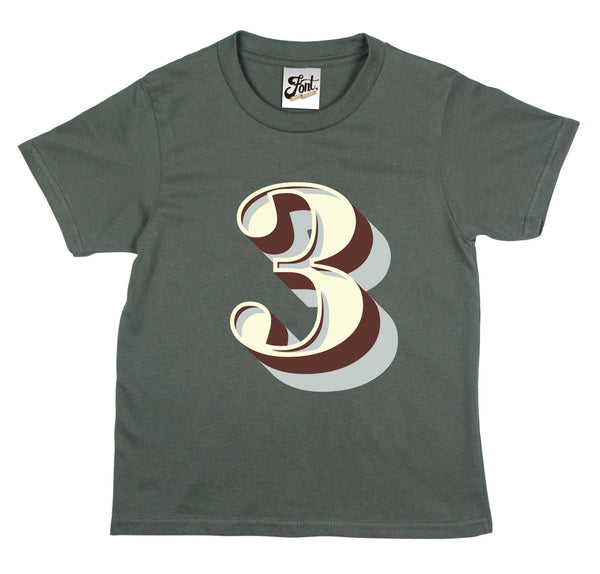 Kids number shirts 3-9 - Stirling Shadow Font Not Found, Font: Stirling Shadow, T-Shirt: Numbers, T-Shirts, Teen Clothes 44ideas.co.uk