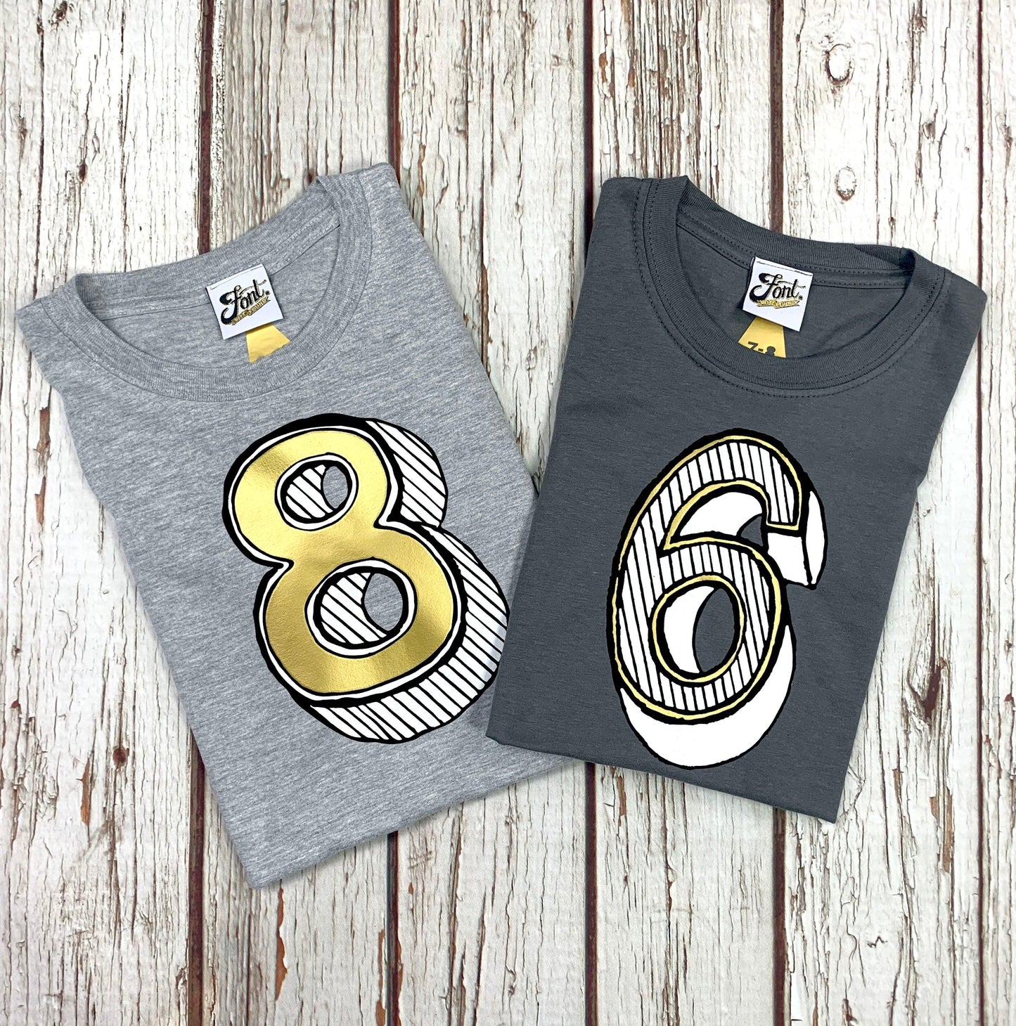 Number Six Kids' T-Shirt - Juniper Red Font Not Found, Font: Juniper Red, Kid's Clothes, T-Shirt: Numbers, T-Shirts 44ideas.co.uk