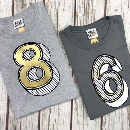 8th Birthday T-Shirt - Juniper Red Font Not Found, Font: Juniper Red, Kid's Clothes, T-Shirt: Numbers, T-Shirts 44ideas.co.uk