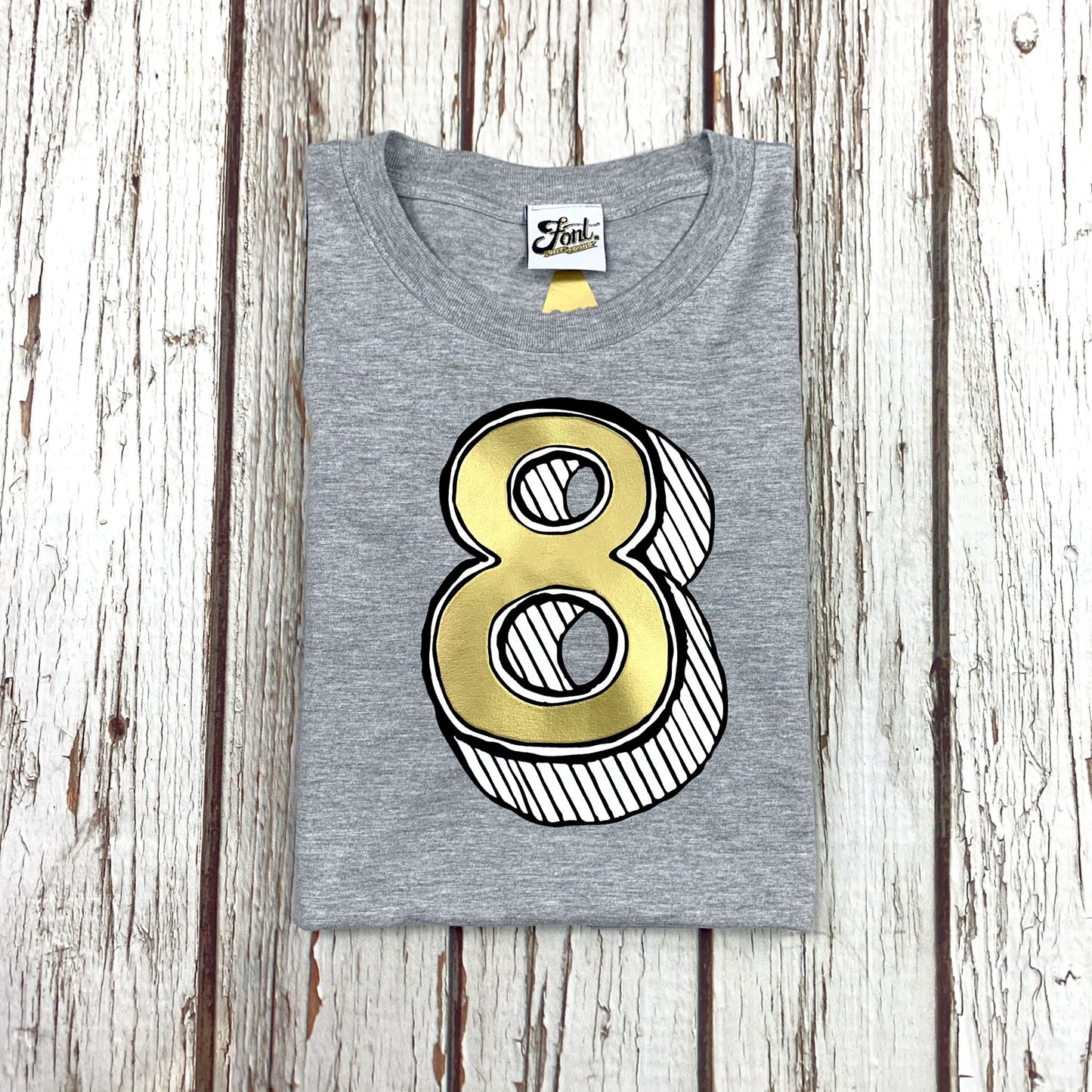 8th Birthday T-Shirt - Juniper Red Font Not Found, Font: Juniper Red, Kid's Clothes, T-Shirt: Numbers, T-Shirts 44ideas.co.uk