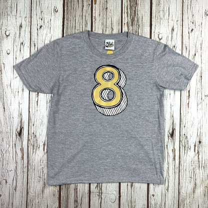 8th Birthday T-Shirt - Juniper Red Font Not Found, Font: Juniper Red, Kid's Clothes, T-Shirt: Numbers, T-Shirts 44ideas.co.uk