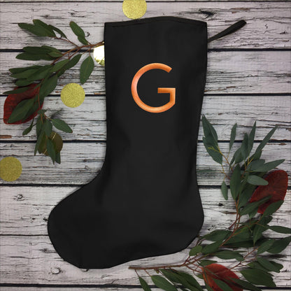 Christmas Personalised Regular Black Stocking - Branson Christmas, Christmas: Stockings, Font Not Found, Font: Branson 44ideas.co.uk