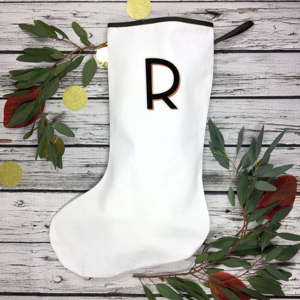 Christmas Personalised Large White Stocking - Branson  44ideas.co.uk