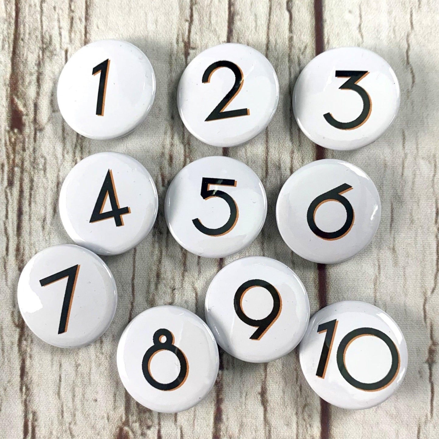 Birthday Number Pin Badges 1-10 - Branson Accessories, Badges, Font Not Found, Font: Branson 44ideas.co.uk