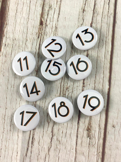 Birthday Badges! 11-19 -Branson Accessories, Badges, Birthday, Font: Branson 44ideas.co.uk