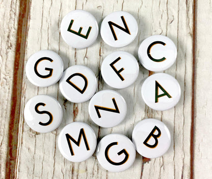 Alphabet Button Badges-Branson Accessories, Badges, Font Not Found, Font: Branson 44ideas.co.uk
