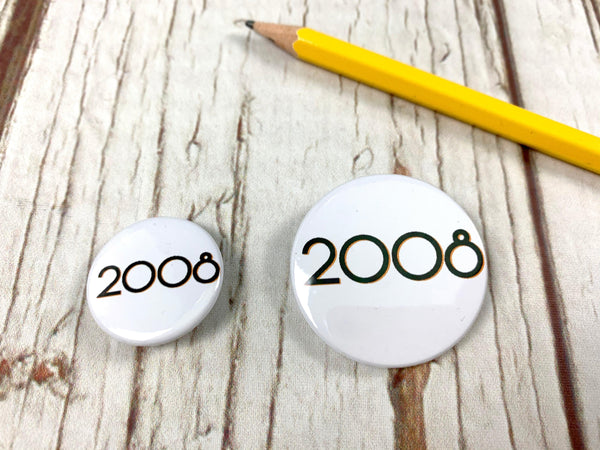 Year Button Badges-Branson Accessories, Badges, Font Not Found, Font: Branson 44ideas.co.uk