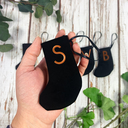 Christmas Mini Black Stocking - Branson Christmas, Christmas: Stockings, Font Not Found, Font: Branson 44ideas.co.uk