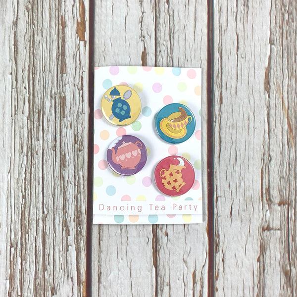 Birthday Badge Card- Dancing Tea Party Badges, Birthday, Cards, Lucy Teacup 44ideas.co.uk