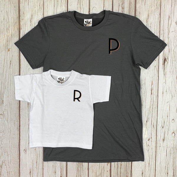 Dad/Child Matching T-Shirts letters - Branson Deals, Father's Day, Font Not Found, Font: Branson, Kid's Clothes, Men's Clothes, Mother's Day, T-Shirts: Letters 44ideas.co.uk