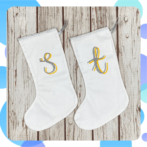 Ready To Ship: White/yellow Christmas Stockings The Monroe~ Letter S or T Christmas: Stockings, Font Not Found, Font: The Monroe 44ideas.co.uk