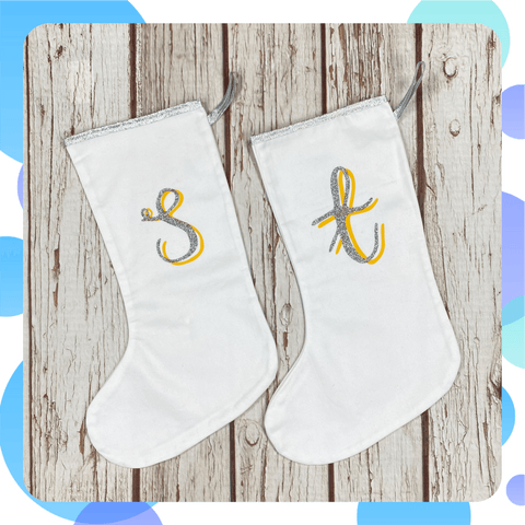 Ready To Ship: White/yellow Christmas Stockings The Monroe~ Letter S or T Christmas: Stockings, Font Not Found, Font: The Monroe 44ideas.co.uk