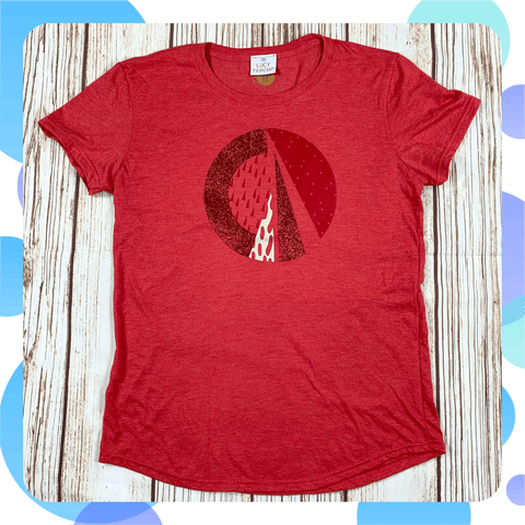 Ready To Ship: Ladies Red Circle T-Shirt~ size XS, S Lucy Teacup, T-Shirts, Womens Clothes 44ideas.co.uk