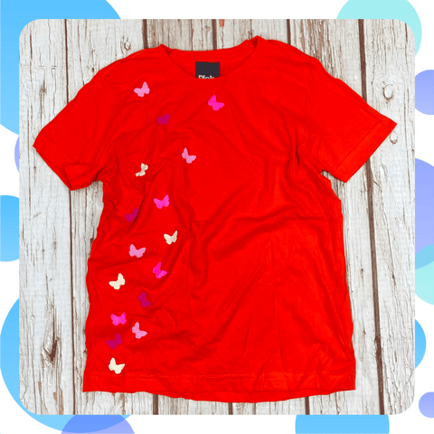 Ready To Ship: Kids Orange Flutterbyes T-Shirt~ Age 9-10 Kid's Clothes, Pleb 44ideas.co.uk