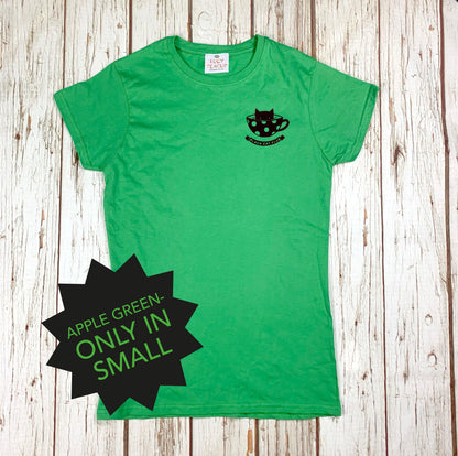 Womens Black Cat Club T-Shirt Lucy Teacup, T-Shirts, Womens Clothes 44ideas.co.uk