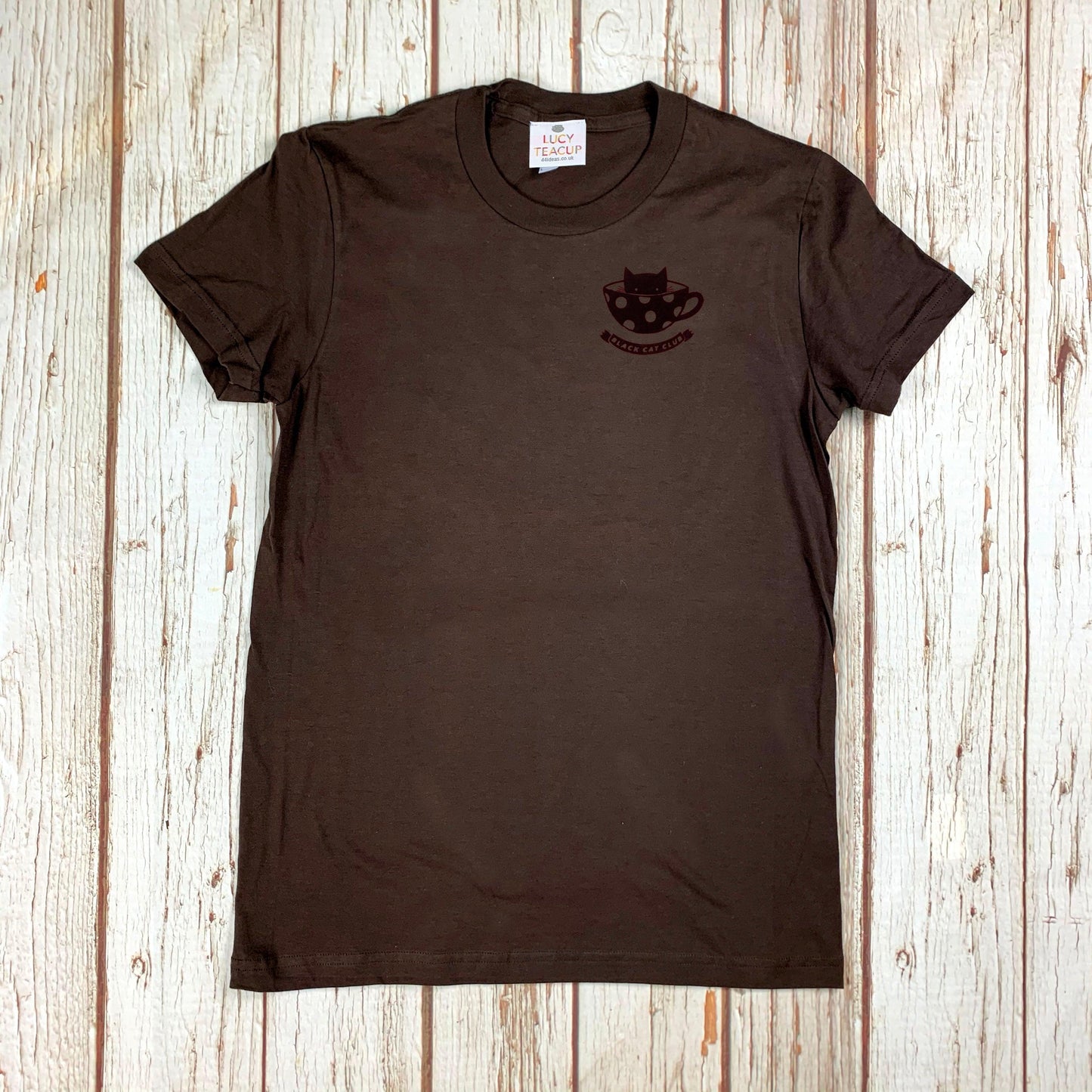 Womens Black Cat Club T-Shirt Lucy Teacup, T-Shirts, Womens Clothes 44ideas.co.uk