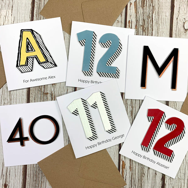 Birthday Card Numbers/Age 20-100 - Branson font Accessories, Anniversary, Birthday, Cards, Font: Branson 44ideas.co.uk