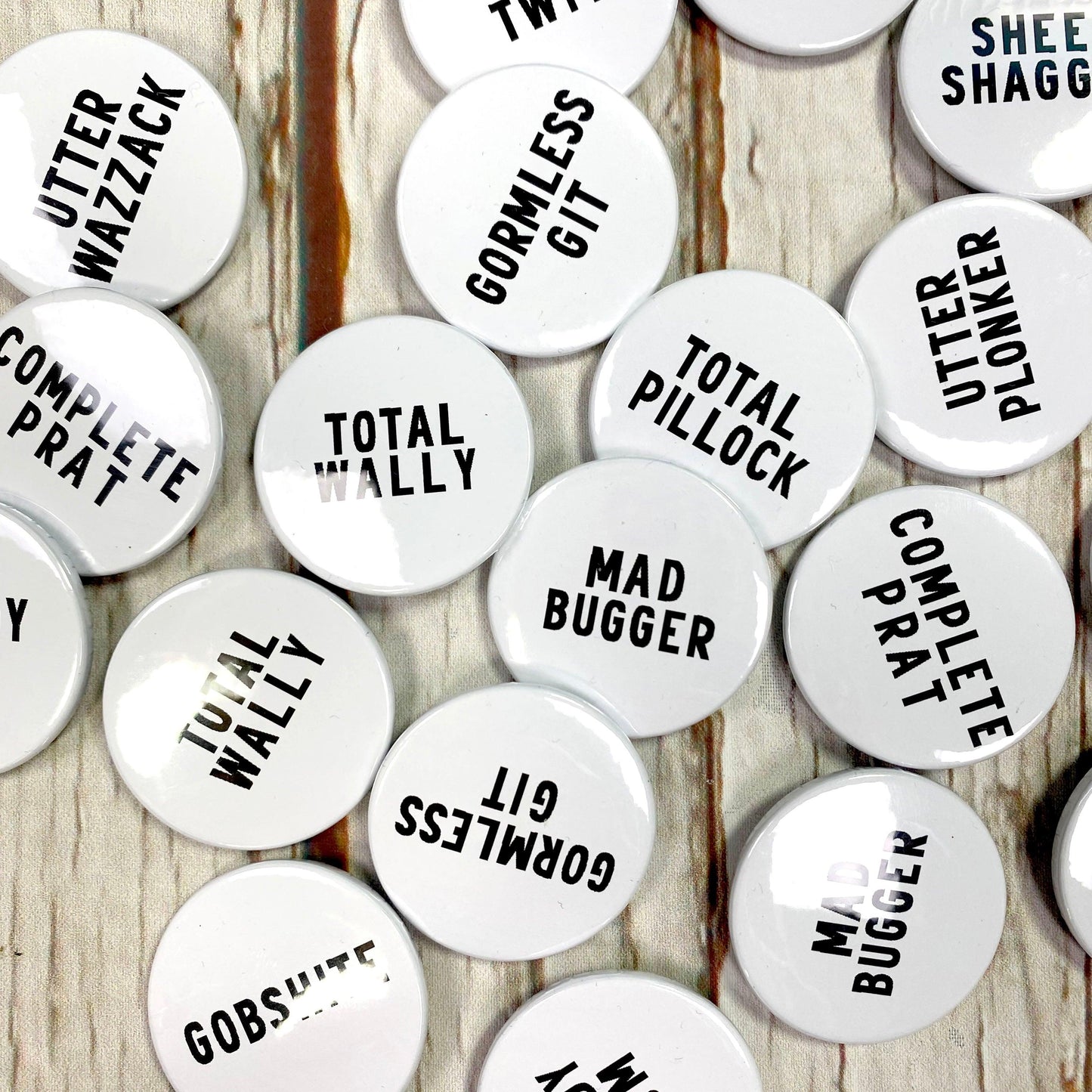 Favourite Word Badges Accessories, Badges, Pleb 44ideas.co.uk