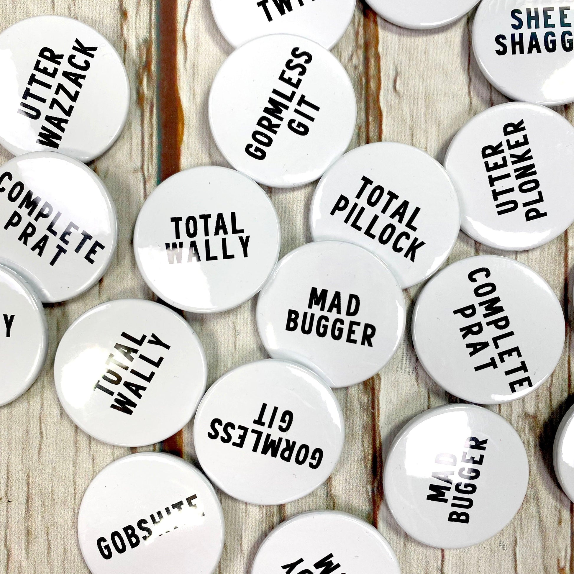 Favourite Word Badges Accessories, Badges, Pleb 44ideas.co.uk