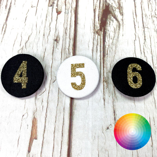 Fabric Glitter Birthday Badges – Numbers 1–10
